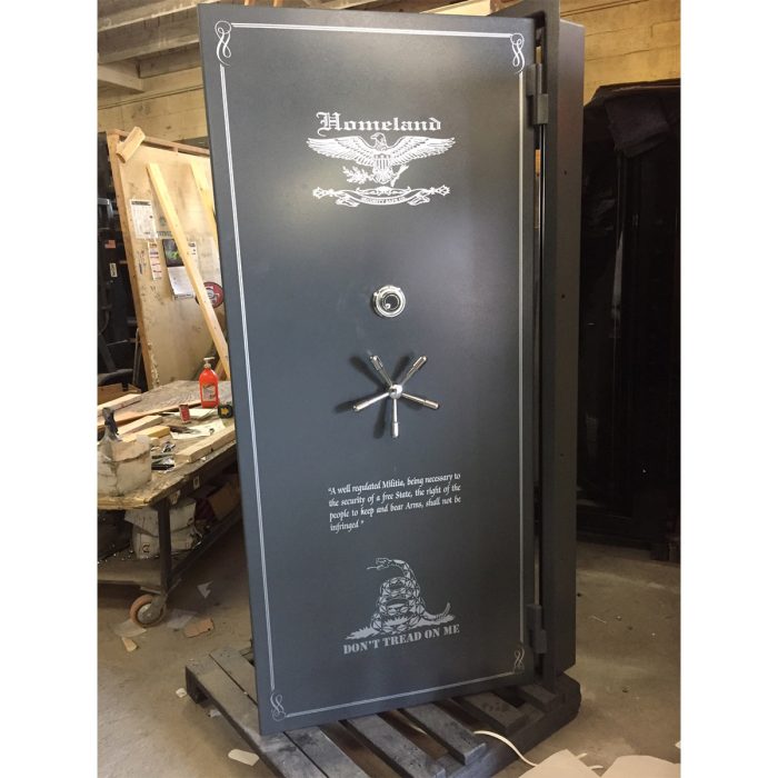 custom-vault-door-don’t-tread-on-me-logo-black-chrome custom-vault-door-don't-tread-on-me-logo-black-chrome